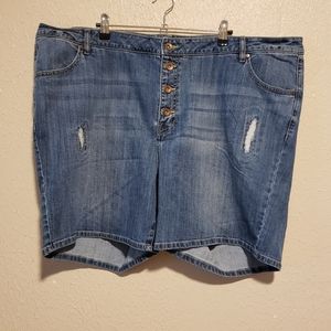 Ellos Distressed Button Fly Shorts Size‎ 26 plus size